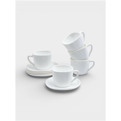 УЦЕНКА Сервиз чайный 12 предметов "Carve" 6 чашек 190 мл, 6 блюдец, цвет белый
