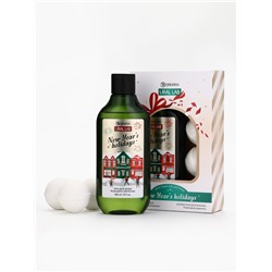 Подарочный набор косметики новогодний New Year holidays, гель для душа, 300 мл и бомбочки для ванны, 4×40 г, URAL LAB