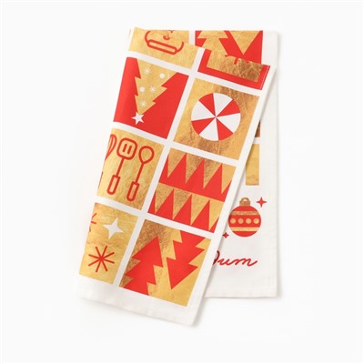 Полотенце кухонное «Этель. Семейный праздник», 40×73 см, хлопок 100%, саржа 190 г/м²