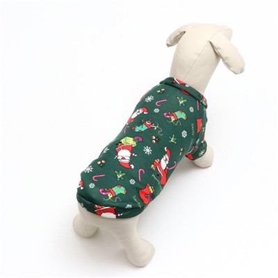 Кофта новогодняя для животных «Подарки», размер S, зелёный (ДС 26, ОШ 22, ОГ 34 см)