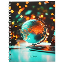 Тетрадь 40л. линейка, на гребне "Глобус"