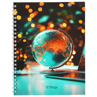 Тетрадь 40л. линейка, на гребне "Глобус"