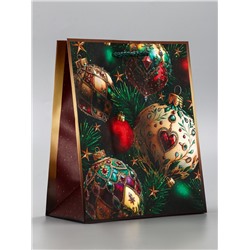 Пакет подарочный новогодний ламинированный, «Новогодний», 18×10×22.3 см