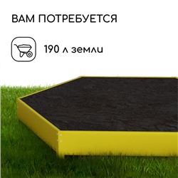 Клумба оцинкованная, d=140 см, высота бортика 15 см, жёлтая, Greengo