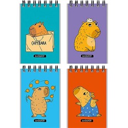 Блокнот на спирали А7 40л клетка "ЗАБАВНАЯ КАПИБАРА" Б40-9333 Проф-Пресс