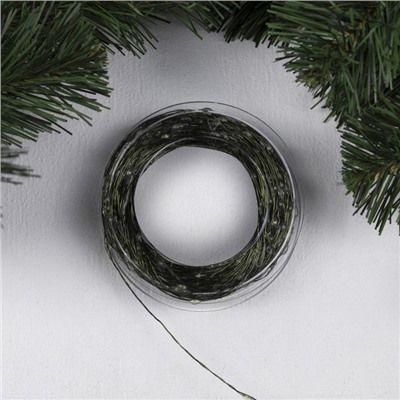 УЦЕНКА Гирлянда «Нить» 50 м роса, IP44, зелёная нить, 500 LED, свечение белое, 8 режимов, 31 В