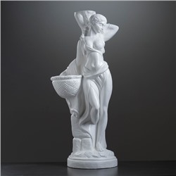 Фигура с кашпо «Гречанка», 40×30×88 см, 900 мл, гипс, белая