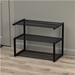 Обувница 3-х ярусная«Шестёрка», 59×31×46 см, чёрная