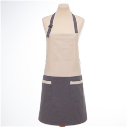 Фартук «Этель. Стиль», бежевый/серый, 75×65 см, 100% хлопок