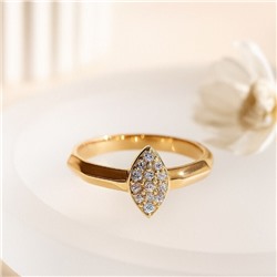 Кольцо 17 р коллекция "Xuping" покрытие позолота, вставка: фианиты, цвет: прозрачный, арт.101.302-17