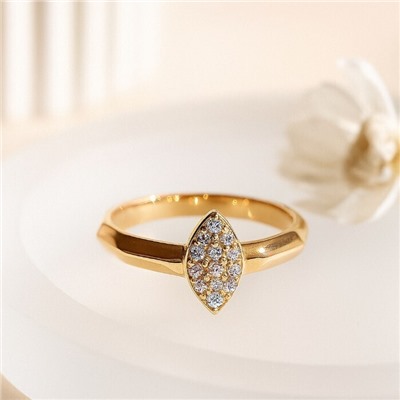 Кольцо 16 р коллекция "Xuping" покрытие позолота, вставка: фианиты, цвет: прозрачный, арт.101.302-16