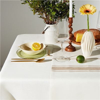 Дорожка на стол Этель Rigoroso 40×146 см, лён 100%, плотность 260 г/м², белая