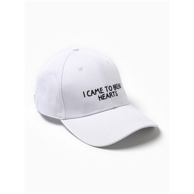 Кепка женская с вышивкой MIST Hearts, белая, размер 56-58