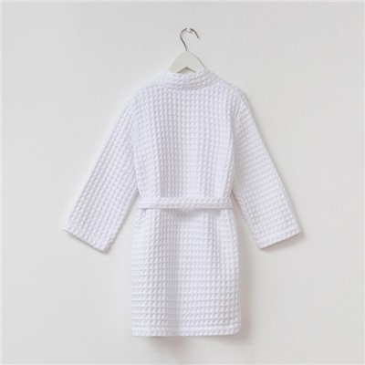 Халат вафельный детский Крошка Я Boho размер 30 (98-104 см), белый, 100% хлопок 290 г/м²
