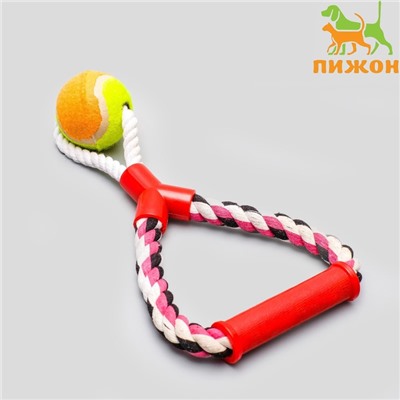 Игрушка тренировочная канатная «Качель с мячом», до 160 г, до 27 см, микс цветов