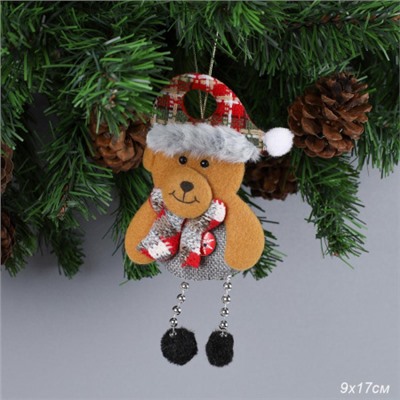 Новогоднее украшение Мишка 17 см / B-C209 /уп 100/