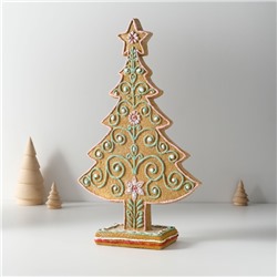 Фигурка полистоун «Ёлочка пряничная с узорами из глазури», 18.5×7×30.5 см