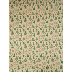 Бумага упаковочная в тубусе крафтовая «С Новым годом», 0.68×7 м