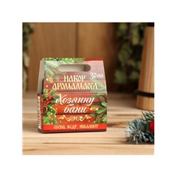 Новогодний набор эфирных масел «Хозяину бани!», сосна, кедр, эвкалипт, 3 шт. по 10 мл