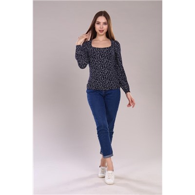 Лонгслив "Декольте" (Синий)