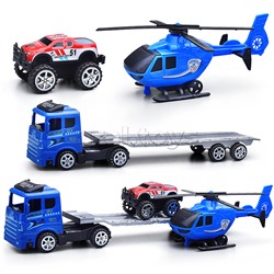 Автовоз, с машинкой и вертолётом, под колпаком