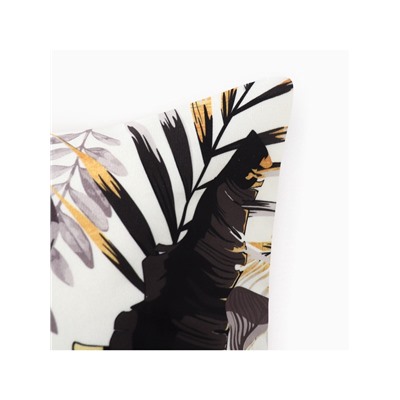 Наволочка декоративная «Этель» Golden tropics, 40×40 см, велюр