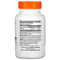 Doctor's Best, магний для здоровья мозга с Magtein, 50 мг, 90 вегетарианских капсул
