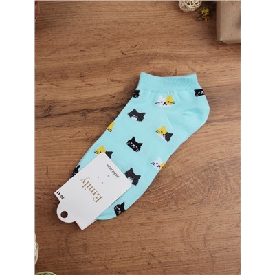 Носки р. 35-40 Кошка короткие / L801 /уп 10/500/1200/ ОДНА ПАРА/ МАРКА