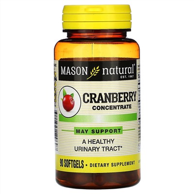 Mason Natural, Cranberry Concentrate, 90 Softgels