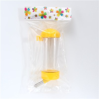 Поилка для клетки, 400 мл, 9×6×20 см, жёлтая