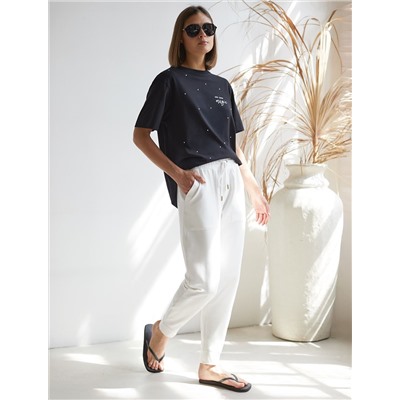 Брюки из тонкого премиального футера с эластаном