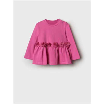 Джемпер детский трикотажный для девочек (футболка с длинными рукавами)