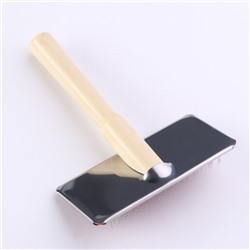 Пуходёрка средняя Wood, 9×12 см, с каплями, деревянная ручка