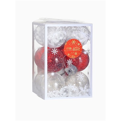 Ёлочные игрушки «Калейдоскоп», шары новогодние, d=6 см, набор 12 шт., МИКС