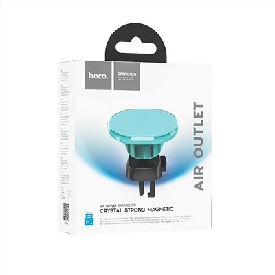 Держатель автомобильный Hoco магнитный H1 Crystal в дефлектор (mint)