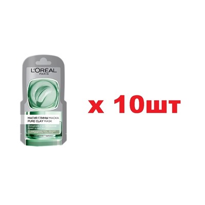 L`OREAL Маска для лица Магия глины матирующая 6мл 10шт