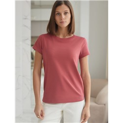 Базовая футболка полуприлегающая из премиального хлопка с эластаном