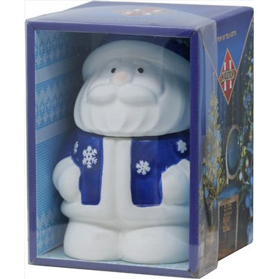 HILLTOP. Новый год. Керамика. Дед Мороз (синий) 50 гр. чайница керам.