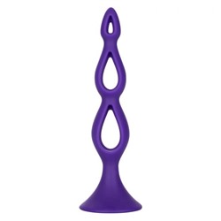 Фиолетовая анальная елочка Silicone Triple Probe - 14,5 см.