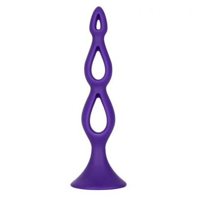 Фиолетовая анальная елочка Silicone Triple Probe - 14,5 см.