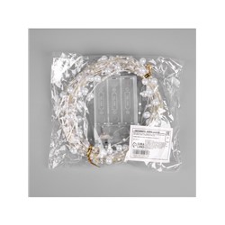 Гирлянда «Нить» 5 м роса с насадками «Перламутр», IP20, нить серебристая, 50 LED, батарейки AAx2 (не в комплекте), 2 режима, свечение тёплое белое