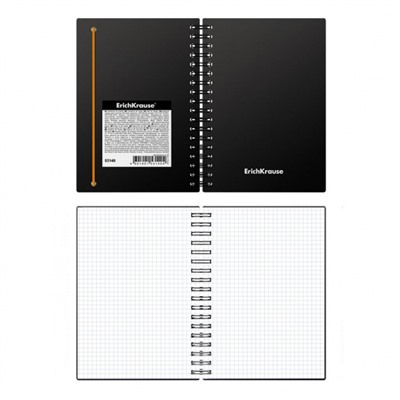 Записная книжка на спирали пластиковая обложка А6 80л клетка на резинке "Accent" 53140 ErichKrause