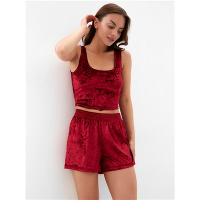 Шорты женские KAFTAN «Бархат», размер 40-42, бордовые