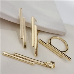 Комплект ювелирной бижутерии Итальянское золото (покрытие желтое 14к), серьги, кулон и кольцо 19 р, арт.313.216-19