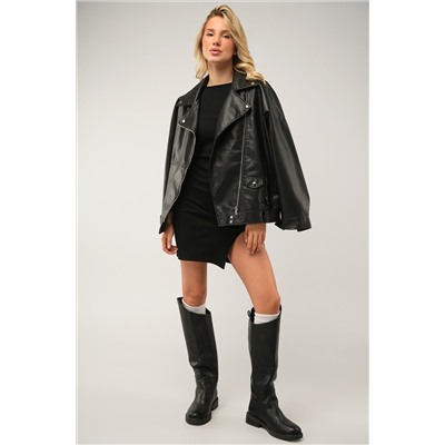 Женское платье мини в рубчик с разрезом Happyfox