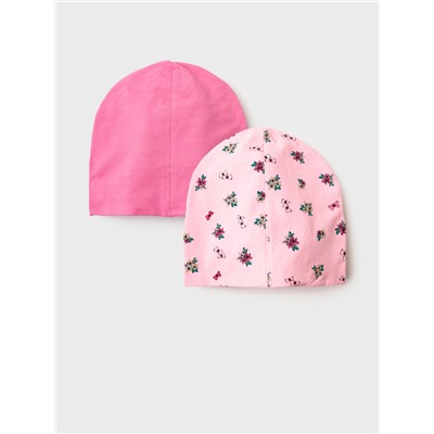 Шапка детская трикотажная для девочек, 2 шт в комплекте