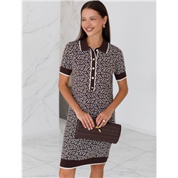 Платье жаккардовой вязки с кашемиром