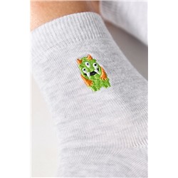 Классические Conte-kids TIP-TOP Однотонные хлопковые носки с вышивкой