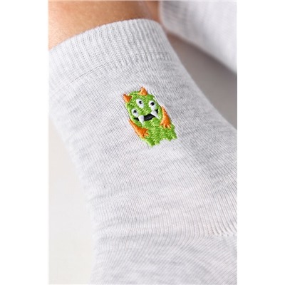 Классические Conte-kids TIP-TOP Однотонные хлопковые носки с вышивкой