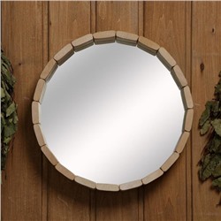 Зеркало «Бочонок», 29×29 см, в деревянной раме, круглое